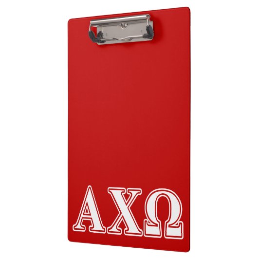 Alphi Chi Omega weiße und rote Buchstaben Klemmbrett (Links)