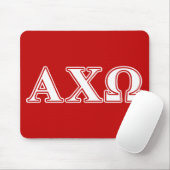 Alphi Chi Omega Weiße und rote Buchstaben Mousepad (Mit Mouse)