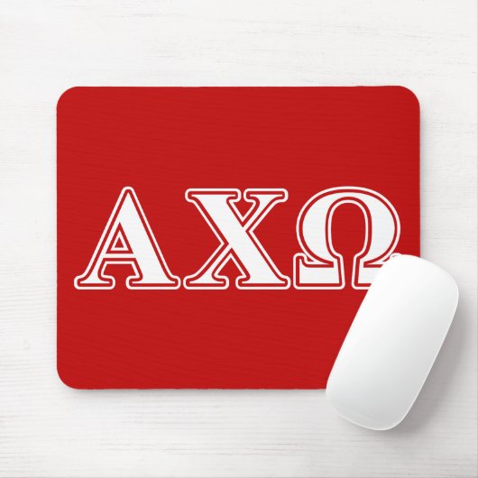 Alphi Chi Omega Weiße und rote Buchstaben Mousepad (Mit Mouse)