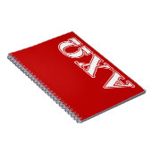 Alphi Chi Omega weiße und rote Buchstaben Notizblock (Rechte Seite)