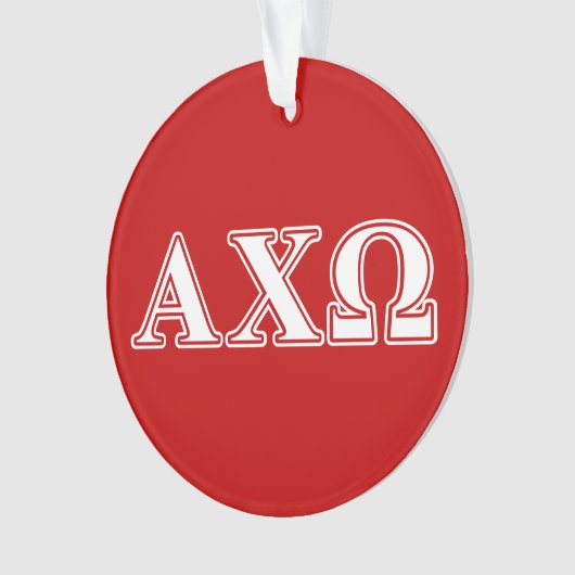 Alphi Chi Omega weiße und rote Buchstaben Ornament (Vorderseite)