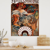 Alphons Mucha Biscuit Werbung Poster (Küche)