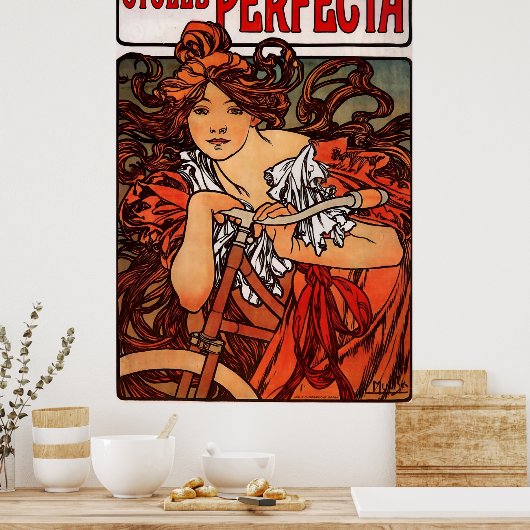 Alphons Mucha Cycles Perfecta Poster (Küche)