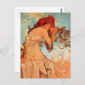 Alphons Mucha - Die vier Jahreszeiten - SOMMER Postkarte (Vorne/Hinten)