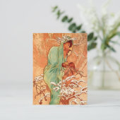 Alphons Mucha - Die vier Jahreszeiten - Winter Postkarte (Stehend Vorderseite)