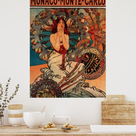 Alphons Mucha Monaco Monte Carlo Poster (Küche)