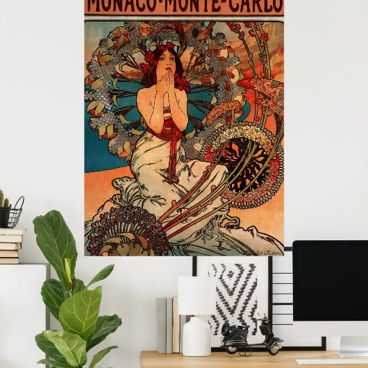 Alphons Mucha Monaco Monte Carlo Poster (Heimbüro)