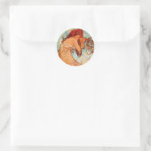 Alphons Mucha Sommer Runder Aufkleber (Tasche)