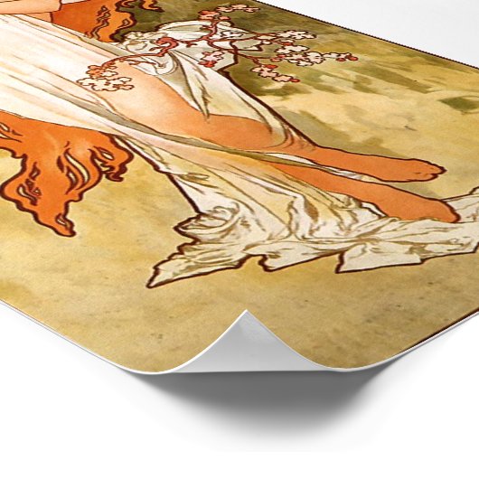 Alphons Mucha Spring Poster (Ecke)