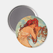 Alphons Mucha Summer Magnet (Vorderseite/Rückseite)
