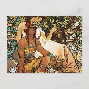 Alphonse (Alfons) Mucha - Art Nouveau - Männlichke Postkarte