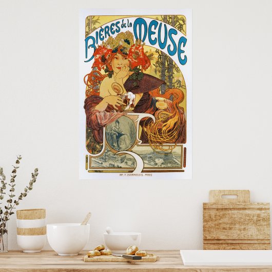Alphonse (Alfons) Mucha: Bieres de la Meuse Poster (Küche)