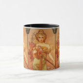 Alphonse (Alfons) Mucha Blumenstrauß Tasse (Zentrum)