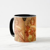 Alphonse (Alfons) Mucha Blumenstrauß Tasse (Vorderseite Links)