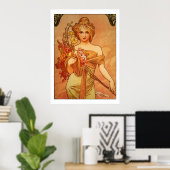 Alphonse (Alfons) Mucha Bouquet Poster (Heimbüro)