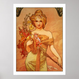 Alphonse (Alfons) Mucha Bouquet Poster