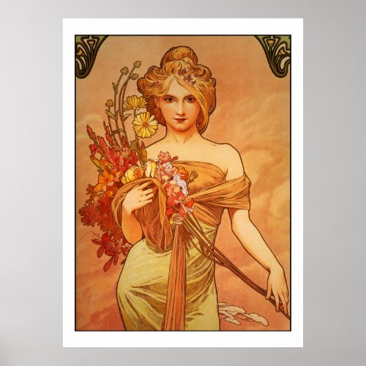 Alphonse (Alfons) Mucha Bouquet Poster (Vorne)