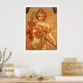 Alphonse (Alfons) Mucha Bouquet Poster (Küche)