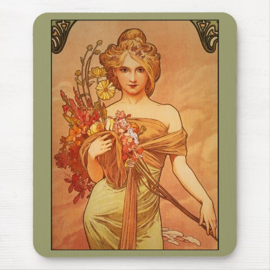 Alphonse (Alfons) Mucha Buquet Mousepad (Vorne)