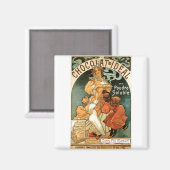 Alphonse (Alfons) Mucha Chocolat Ideal Magnet (Vorderseite/Rückseite)