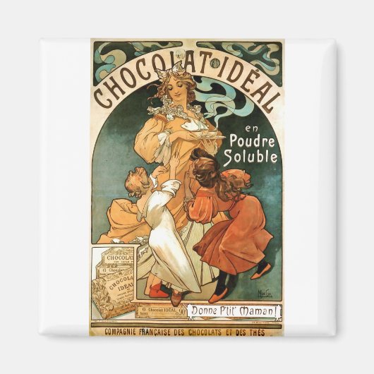 Alphonse (Alfons) Mucha Chocolat Ideal Magnet (Vorne)