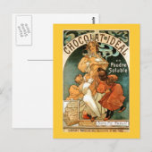 Alphonse (Alfons) Mucha Chocolat Ideal Postkarte (Vorne/Hinten)