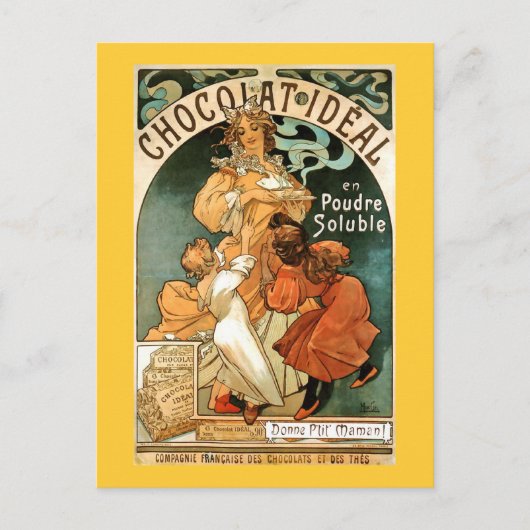 Alphonse (Alfons) Mucha Chocolat Ideal Postkarte (Vorderseite)