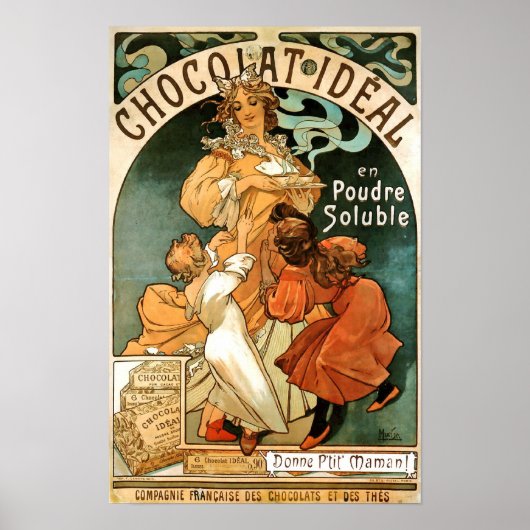 Alphonse (Alfons) Mucha Chocolat Ideales Poster (Vorne)