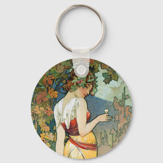 Alphonse (Alfons) Mucha: Cognac - Jugendstil Schlüsselanhänger