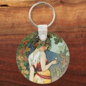Alphonse (Alfons) Mucha: Cognac - Jugendstil Schlüsselanhänger (Vorderseite)