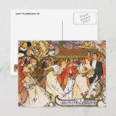 Alphonse (Alfons) Mucha Postcard: Amants Postkarte (Vorne/Hinten)