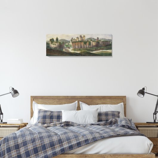 Alphonse Dousse Caerphilly Castle Canvas Print Leinwanddruck (Insitu (Schlafzimmer))
