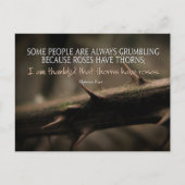 Alphonse Karr Inspiration Zitat "Rose & Dornen" Postkarte (Vorderseite)