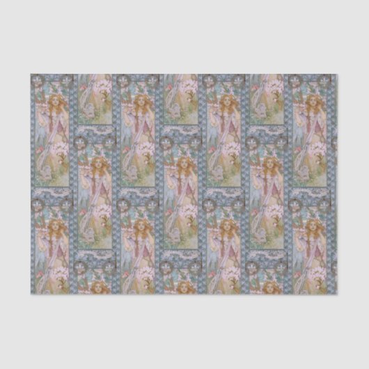 Alphonse Maria Mucha – Jugendstil Art nouveau DIY Seidenpapier (Vorderseite)