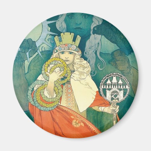 Alphonse Maria Mucha ~ Jugendstil Magnet (Vorne)