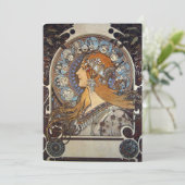 Alphonse Maria Mucha - Zodiac Einladung (Stehend Vorderseite)