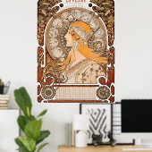 Alphonse Maria Mucha's Zodiaque oder La Plume Poster (Heimbüro)