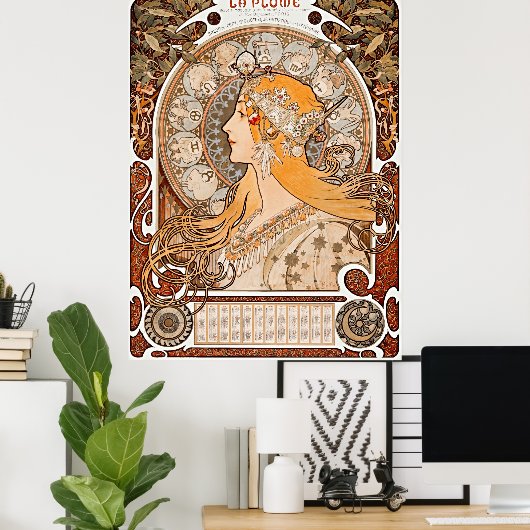 Alphonse Maria Mucha's Zodiaque oder La Plume Poster (Heimbüro)