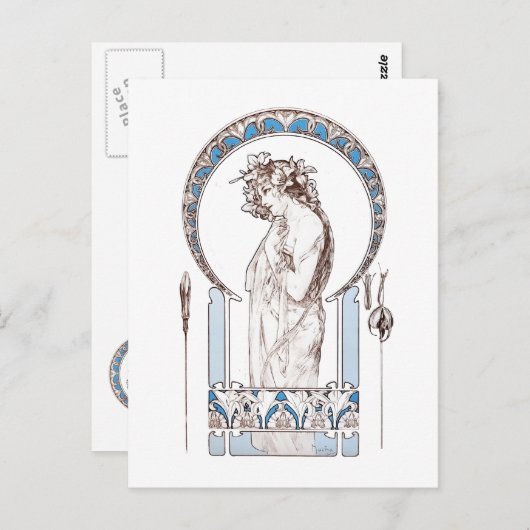 Alphonse Mucha - (1901) Karte Dokumente Decoratifs (Vorne/Hinten)