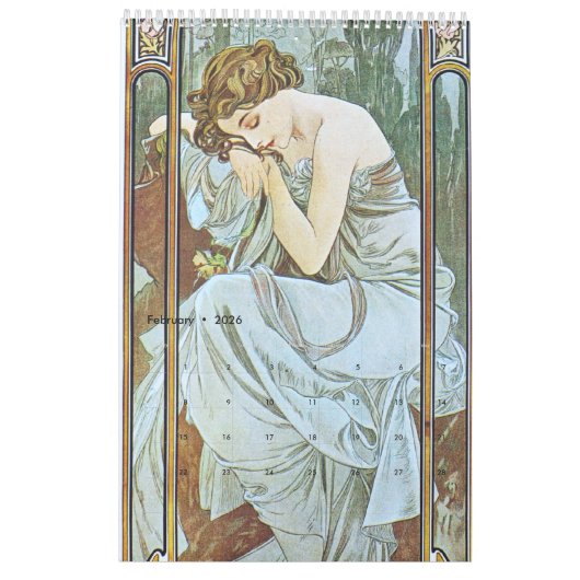 Alphonse Mucha 2025 Kalender (Feb 2026)