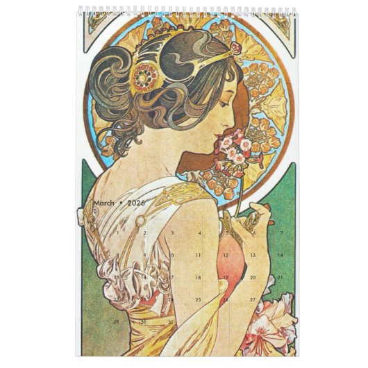 Alphonse Mucha 2025 Kalender (Mär 2026)