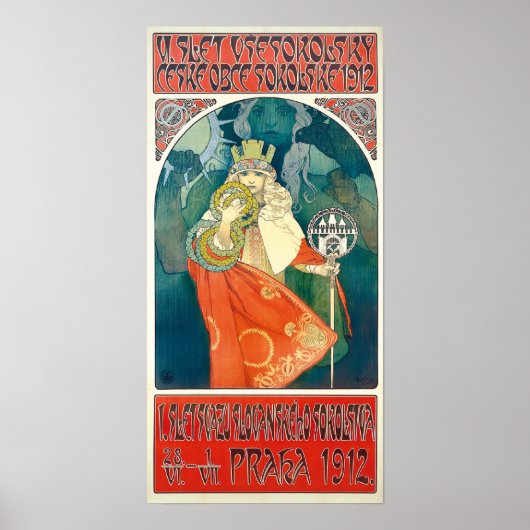 Alphonse Mucha 6. Sokol Festival, 1912 Poster (Vorne)