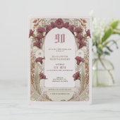 Alphonse Mucha 90. Geburtstag Art Nouveau Foliage Einladung (Stehend Vorderseite)