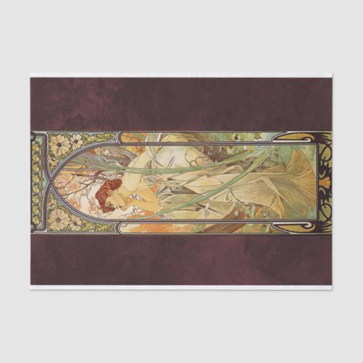 Alphonse Mucha, Abend Contemplation Seidenpapier (Vorderseite)