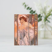 Alphonse Mucha Abend Reverie Postcard Postkarte (Stehend Vorderseite)