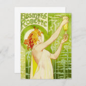 Alphonse Mucha Absinthe Robette Einladungen (Vorne/Hinten)