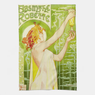 Alphonse Mucha Absinthe Robette Küchenhandtuch Handtuch