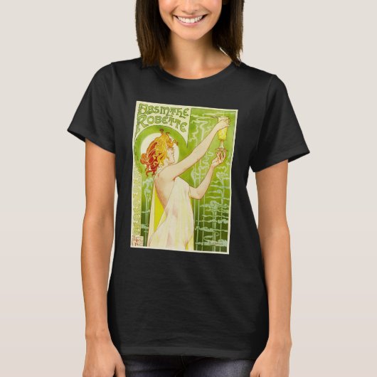 Alphonse Mucha Absinthe Robette T-Shirt (Vorderseite)