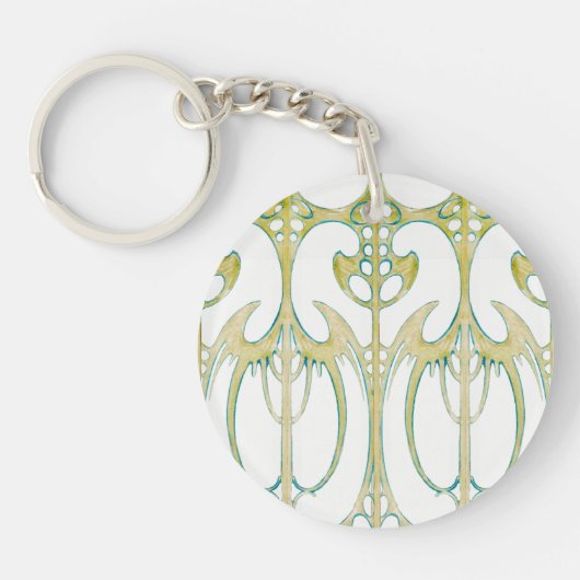 Alphonse Mucha abstrakte Kunst und Unterschrift Schlüsselanhänger (Vorderseite)