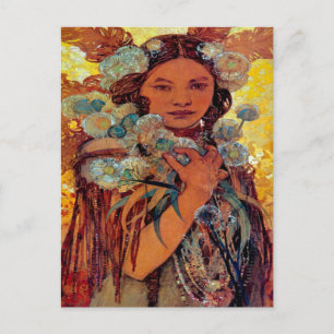 Alphonse Mucha - Amerikanische Ureinwohner Postkarte